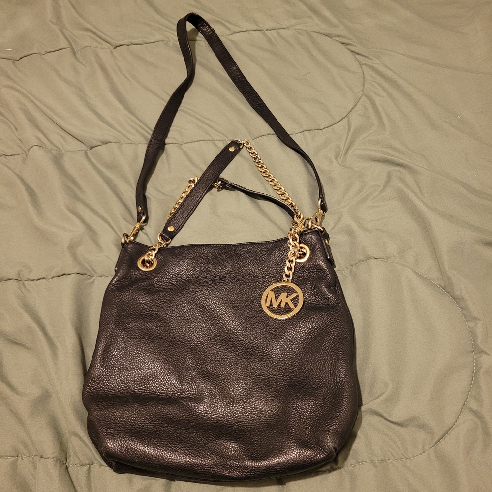 Michael Kors Black Leather Shoulder Bag